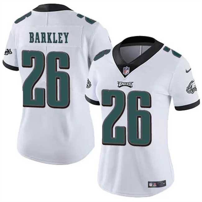 Womens Philadelphia Eagles #26 Saquon Barkley White Vapor Untouchable Limited Football Stitched Jersey Dzhi